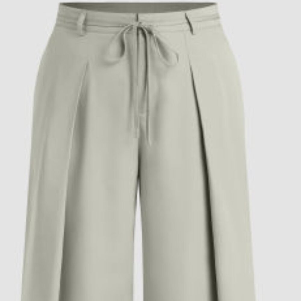 Pleated Wide-Leg Trouser